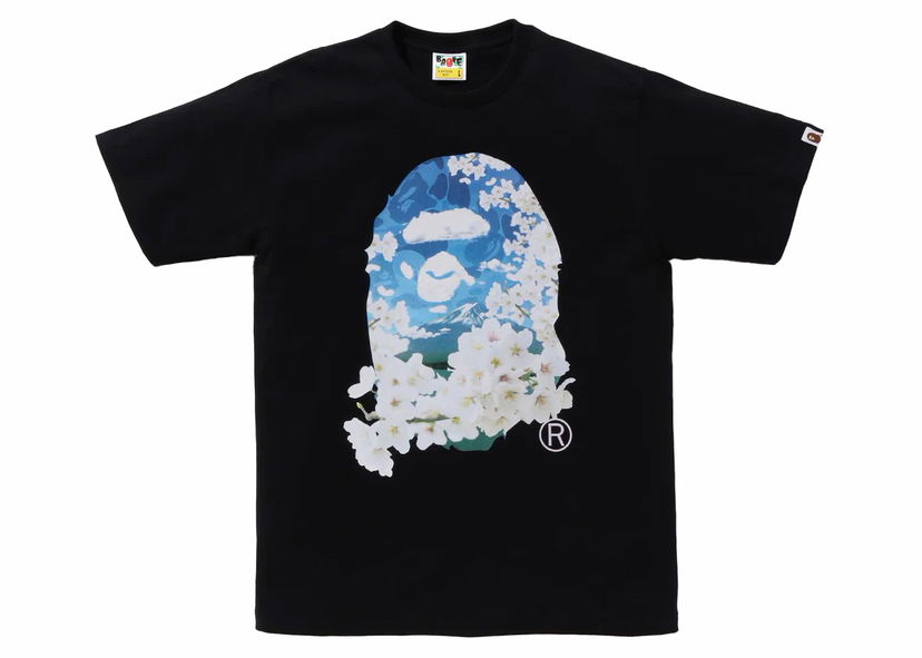 Majica BAPE BAPE Sakura Photo Ape Head Tee (SS24) Black Črna | 1K22-110-038