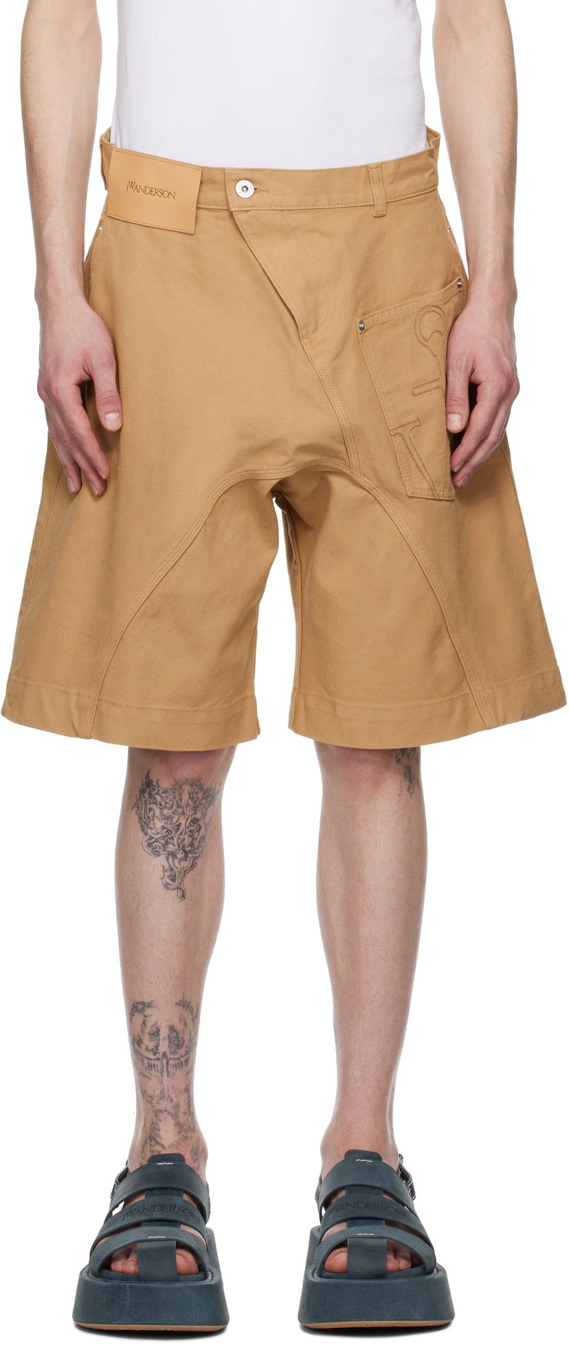 Kratke hlače JW Anderson JW Anderson Twisted Workwear Shorts Bež | SR0108-PG1744