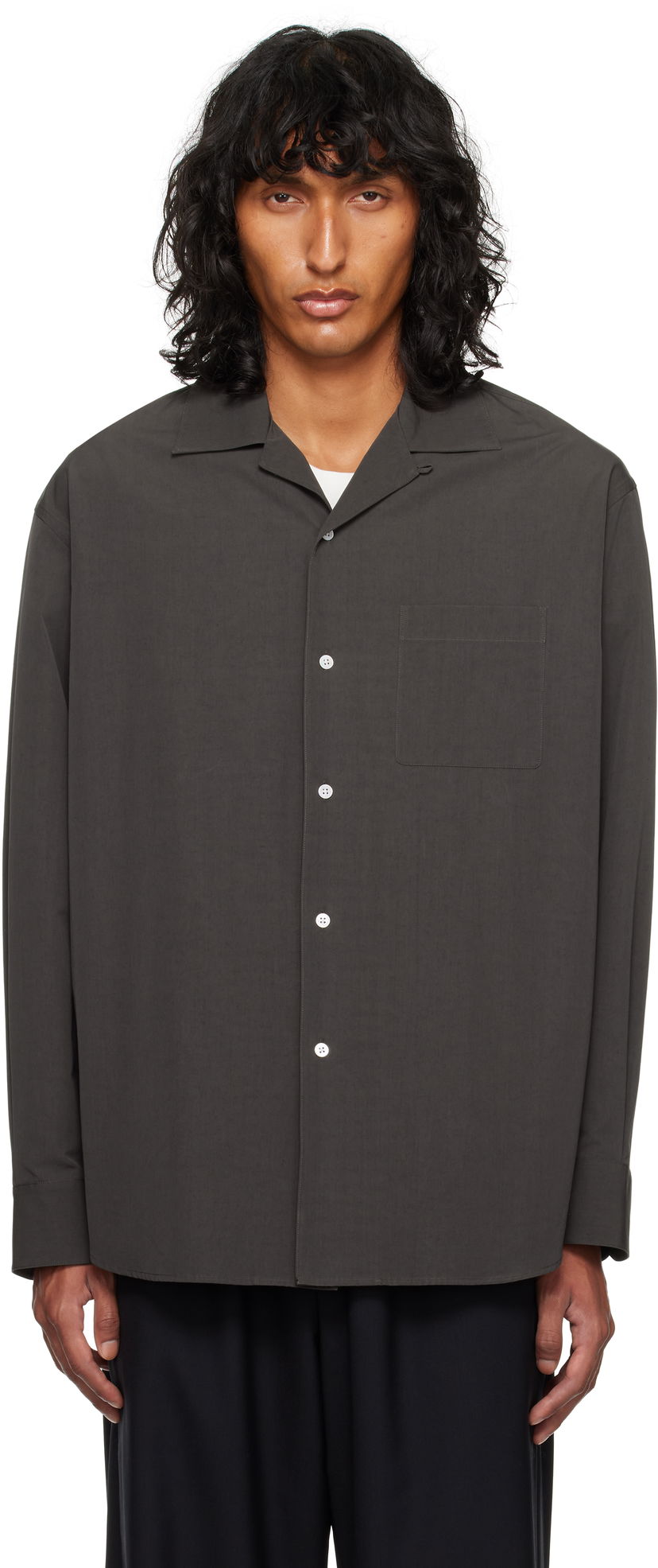 Srajce The Row Relaxed-Fit Button-Up Collared Shirt Siva | 777-W3495