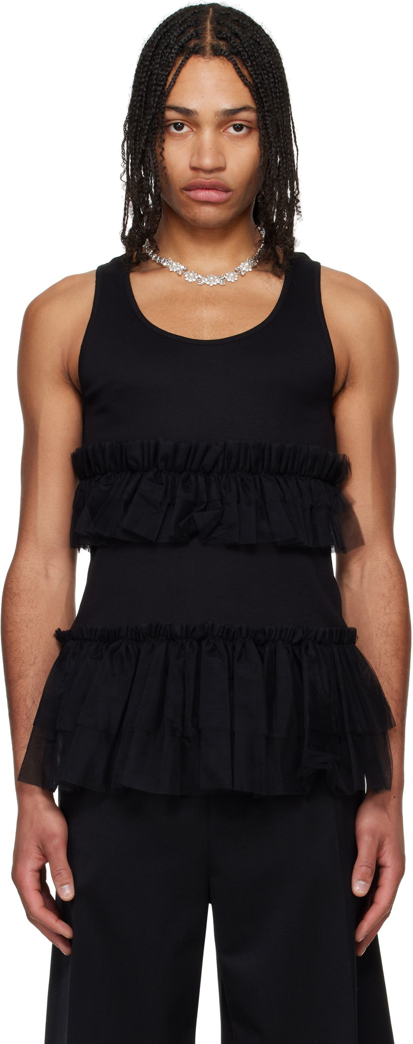 Majica brez rokavov Simone Rocha Simone Rocha Tutu Hem Tank Top Črna | 5334 0553