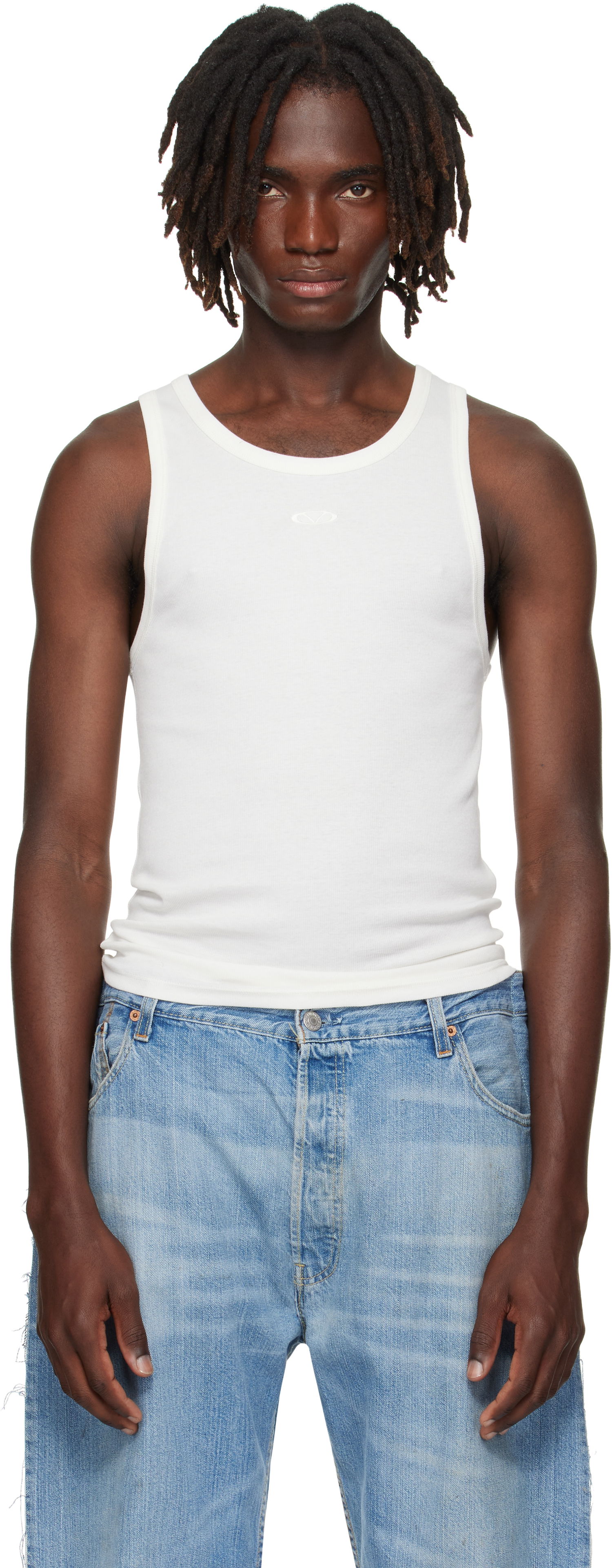 Majica brez rokavov VETEMENTS Vetements Oval Logo Tank Top Bela | MH76TT120W, 0