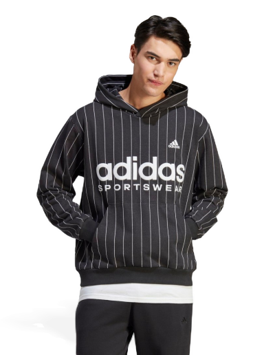 Pulover adidas Performance Pinstripe Fleece Hoodie Črna | IB8381