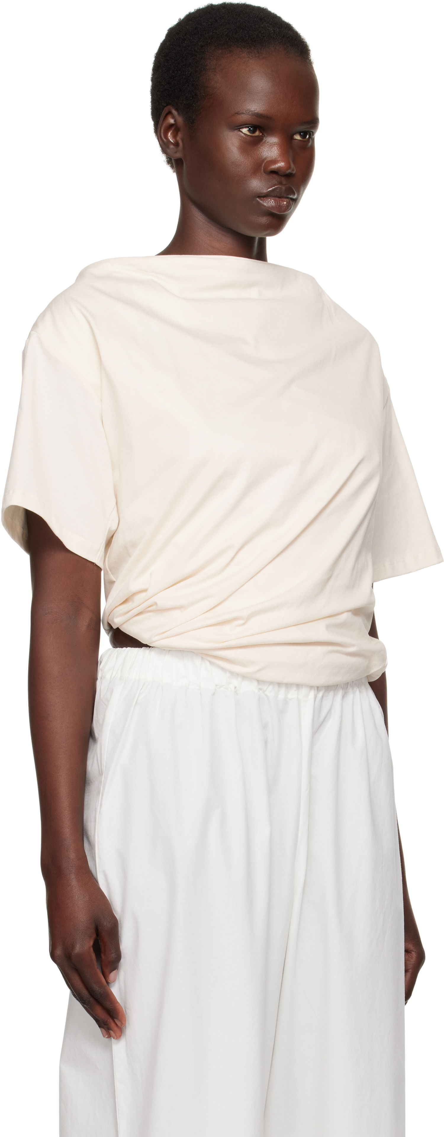 Majica Baserange Baserange Turn Twist Front T-Shirt Bež | TOTUS-RC-SP25, 1