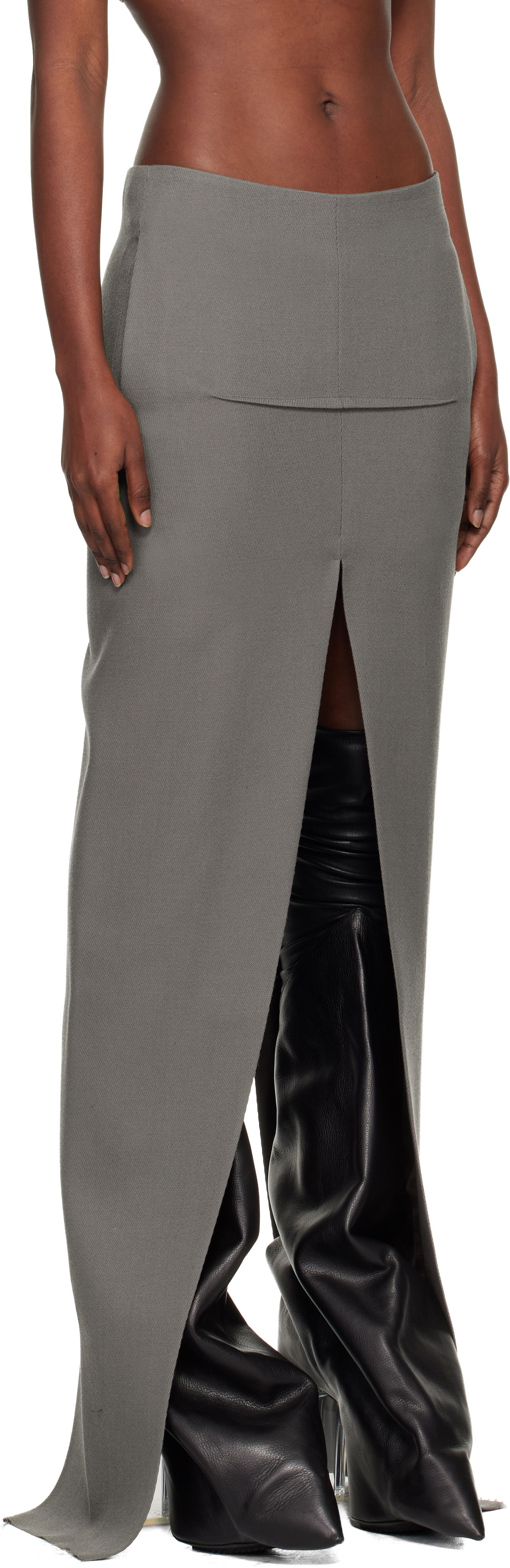 Krila Rick Owens Concordians Sliced Maxi Skirt Siva | RO02E4387 WD, 1