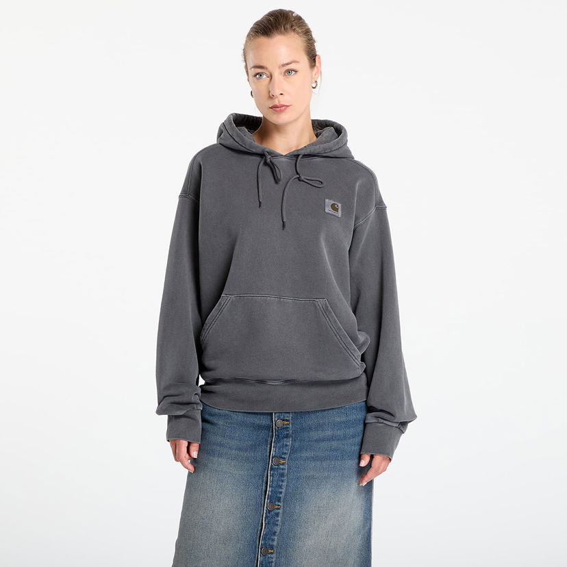Pulover Carhartt WIP Hooded Nelson Garment Dyed Sweatshirt Siva | I029963.87GD