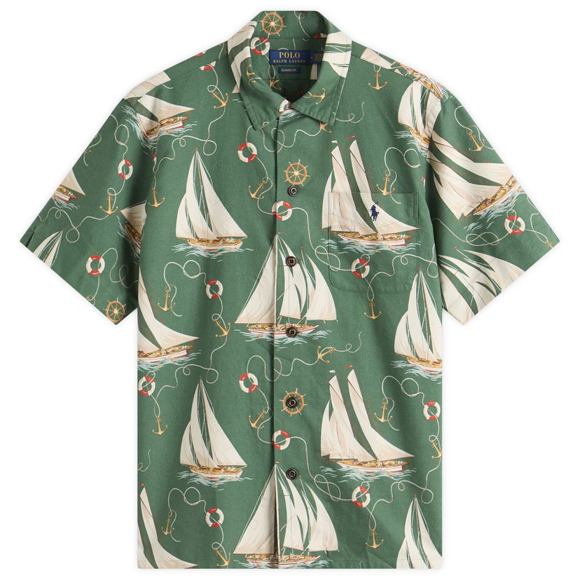 Srajce Polo by Ralph Lauren Ralph Lauren Boat Print Vacation Shirt, Size Large Zelena | 710971217-MUL