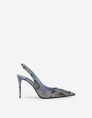 Superge in čevlji Dolce & Gabbana Python Skin Slingback Pumps Modra | CG0774A211180789, 0