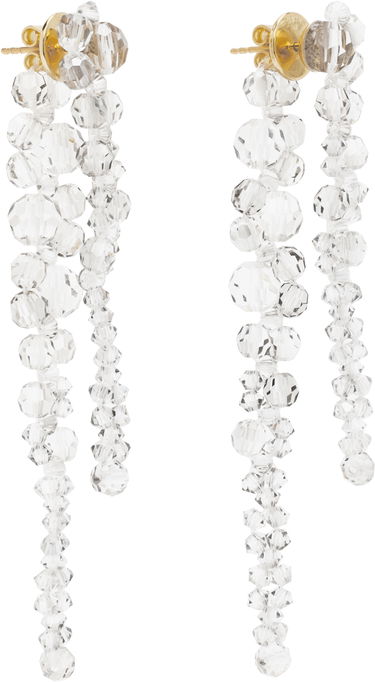 Uhani Simone Rocha Simone Rocha Double Pierce Through Drip Earrings Bela | ERG520 0903, 1
