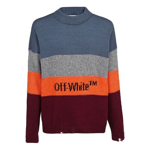 Pleteni pulover Off-White Stripe Sweater Večbarvna | OMHE016F19E370281910