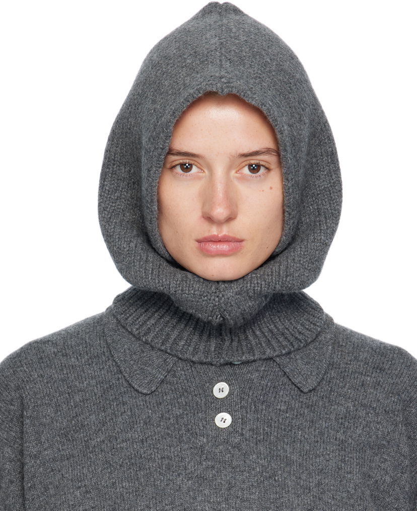 Šala &Daughter &Daughter Hand-Knitted Hooded Cowl Siva | HKN03924