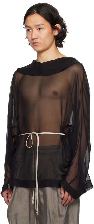 Pleteni pulover Rick Owens Rick Owens Hollywood Hooded Tunic Črna | RR01E5702 S, 3