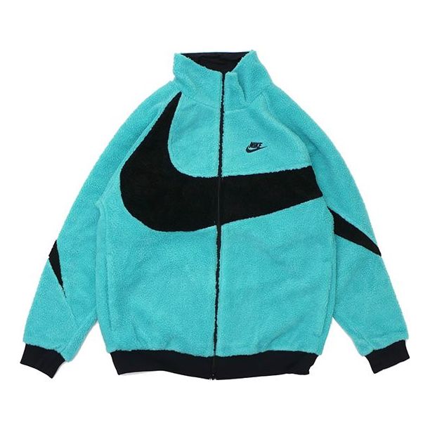 Bomber jakna Nike Reversible Boa Fleece Jacket Big Swoosh Turkizna | BQ6546-301
