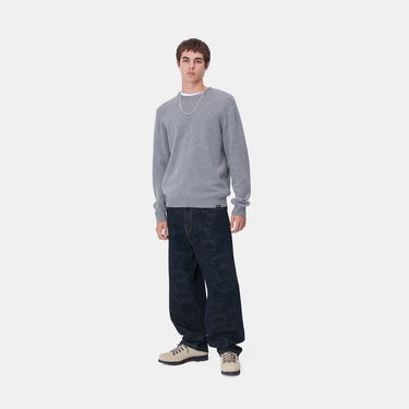 Kavbojke Carhartt WIP Relaxed Fit Printed Cotton Canvas Pants Modra | I033755_3, 3