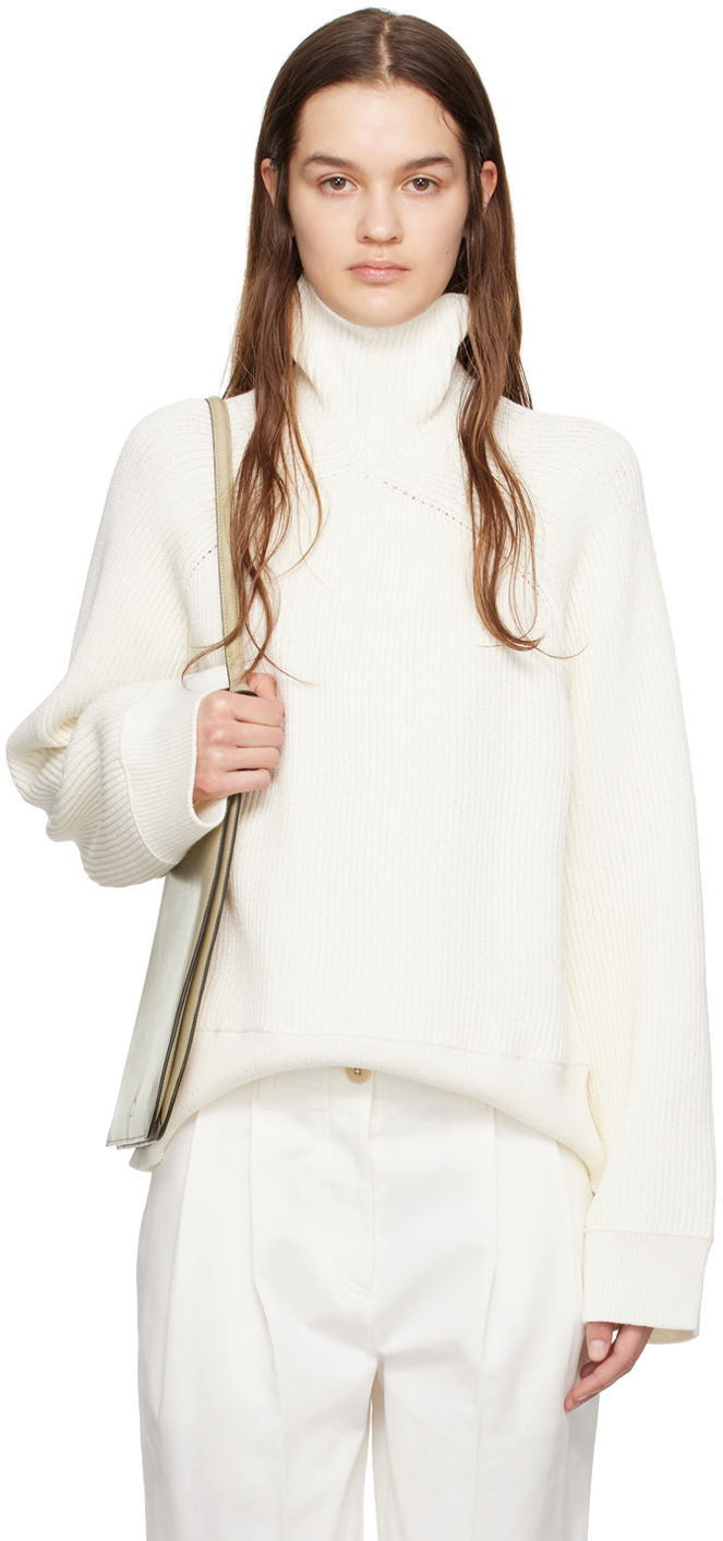 Pleteni pulover TOTEME TOTEME Raglan Turtleneck Sweater Bela | 242-WRT2186-YA0075