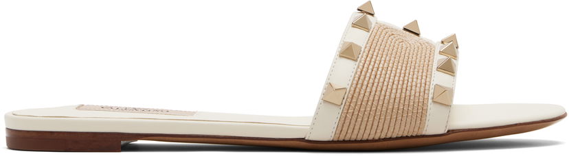 Modni dodatki Valentino Valentino Garavani Rockstud Slide Sandals Bela | 6W0S0MH4HJQ