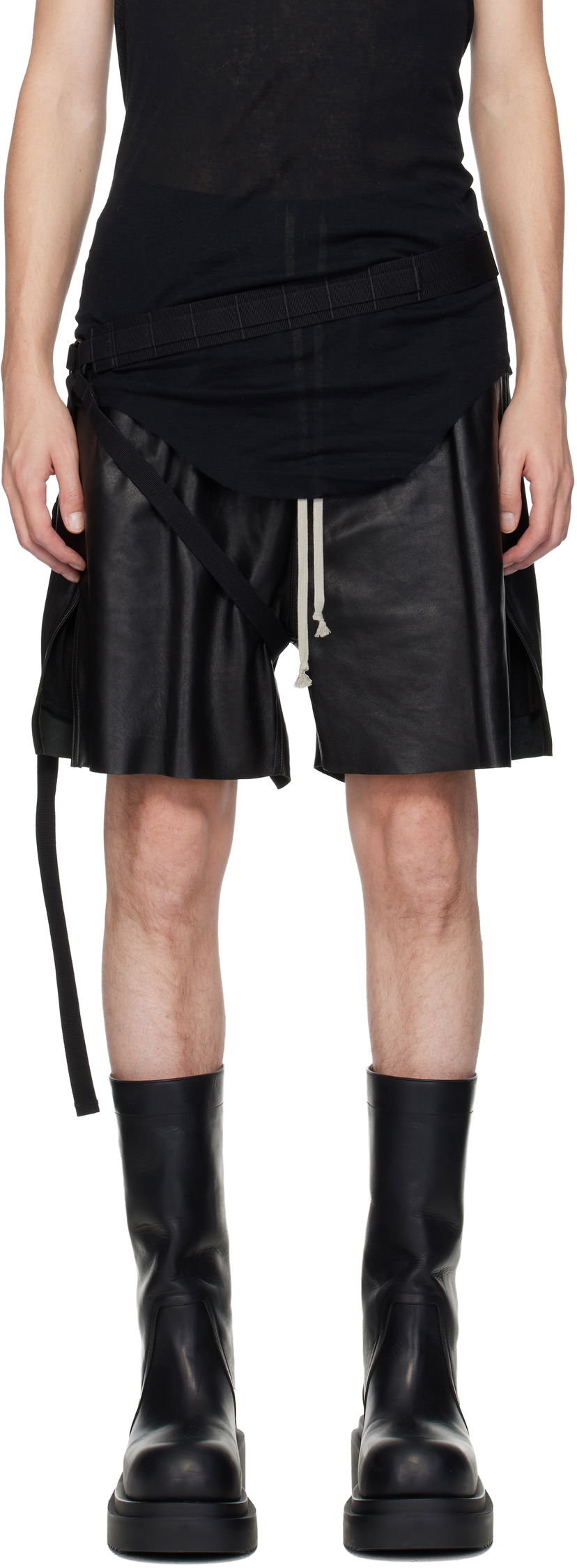 Pasovi Rick Owens Rick Owens Concordians Double Wrap Vicious Belt Črna | RL02E1477 WEB