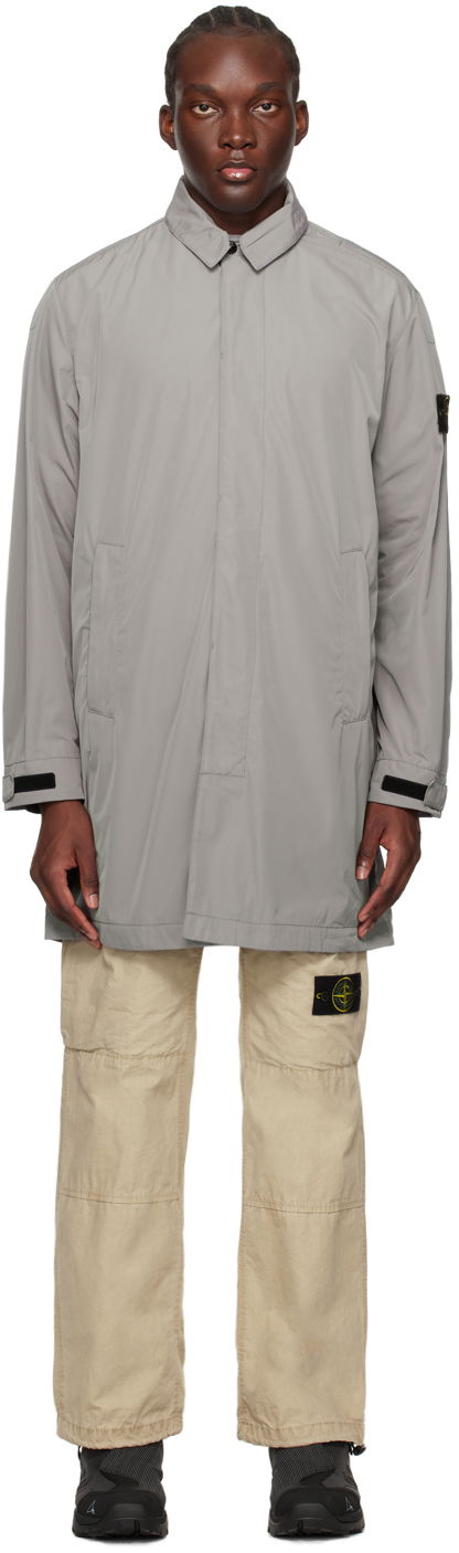 Dežni plašč Stone Island Patch Coat Siva | 801570526, 0