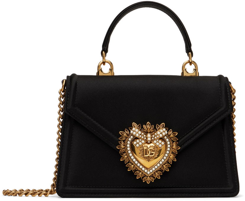 Torbica Dolce & Gabbana Small Devotion Satin Bag Črna | BB6711 A7630