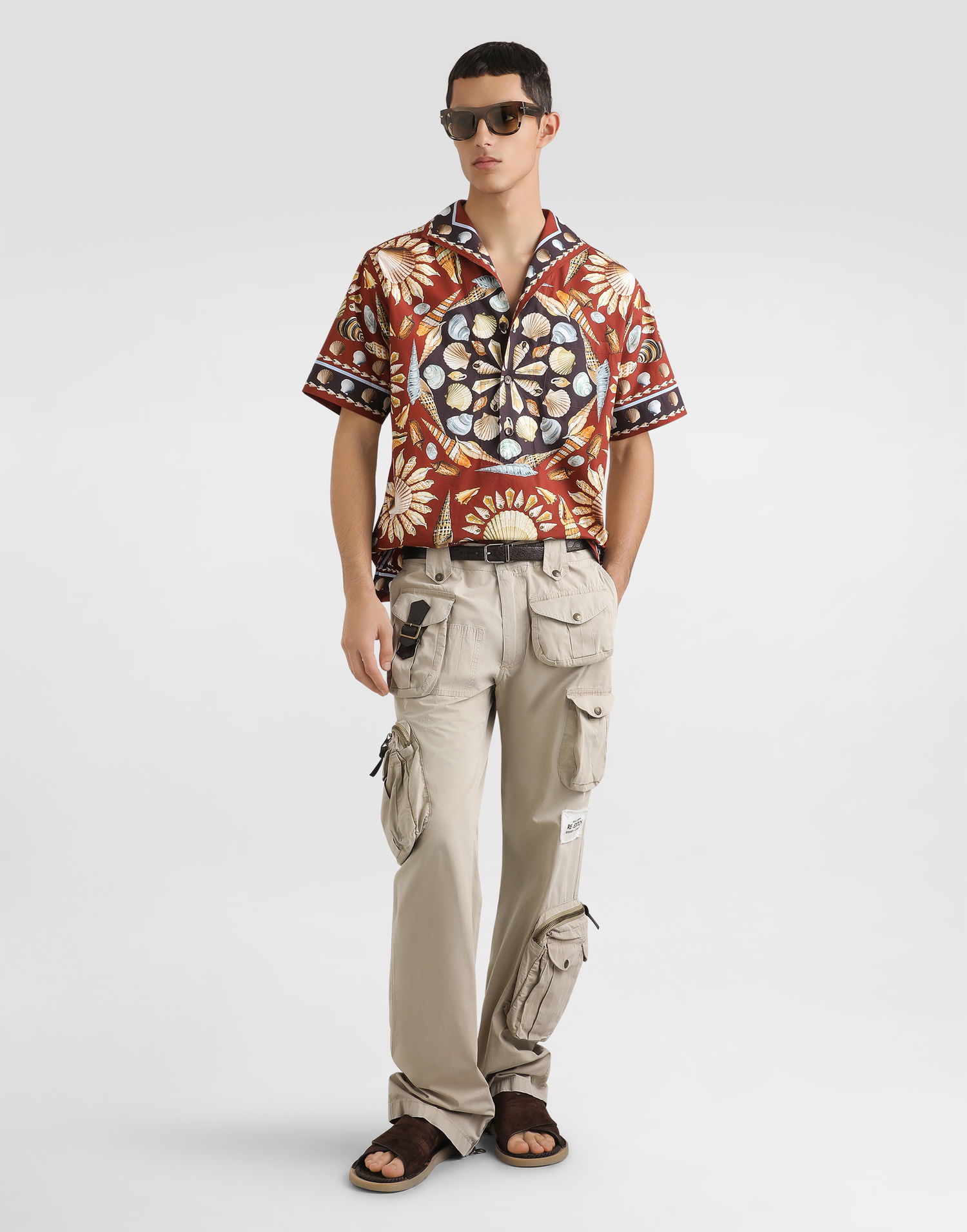 Srajce Dolce & Gabbana Dolce & Gabbana Oversized Popeline Seashell Print Shirt Rjava | G5NE3TFI5LHHM5PM, 1