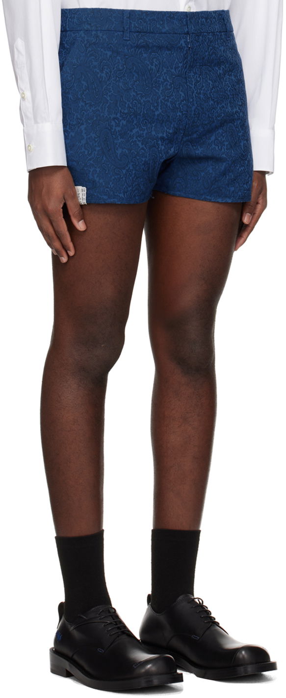 Kratke hlače ADER ERROR Floral Print Tailored Shorts Modra | BN01SSBT0201BL, 1