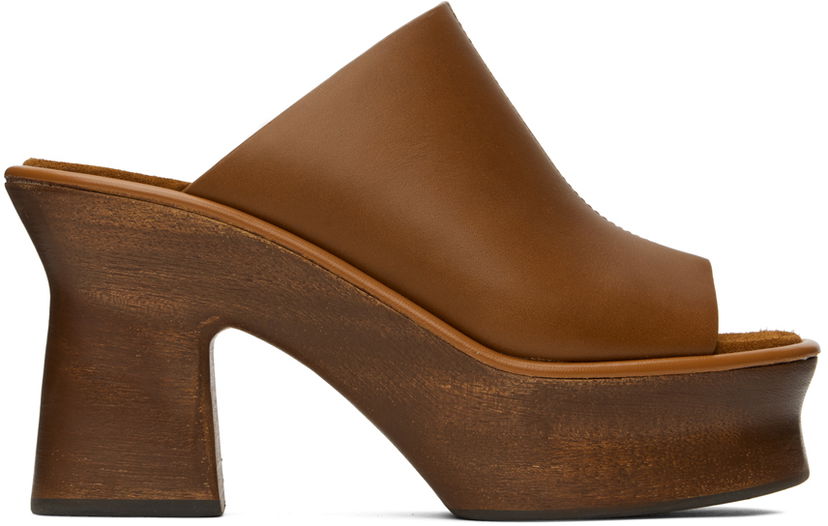 Nega čevljev FERRAGAMO Ferragamo Samanta Platform Heeled Mules Rjava | 01E077 758254