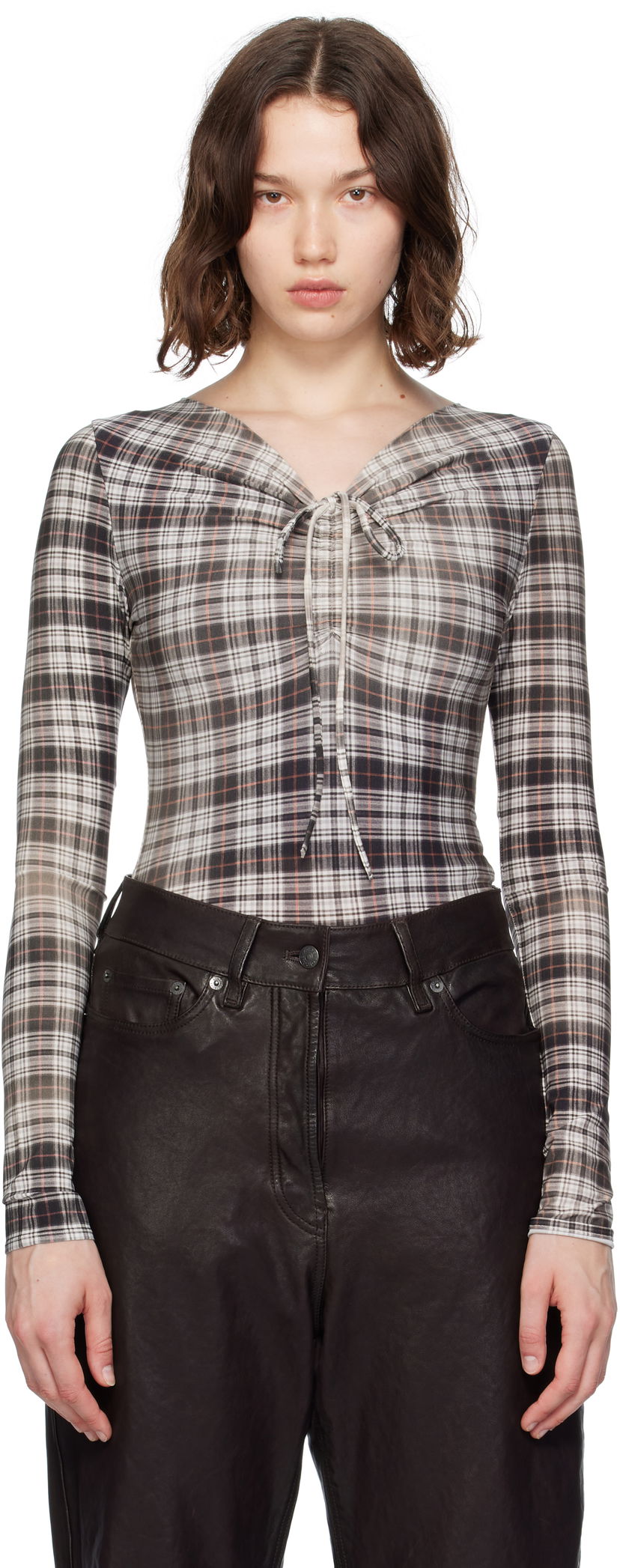 Majica Acne Studios Acne Studios Faded Check Long Sleeve Top Večbarvna | AC0729-