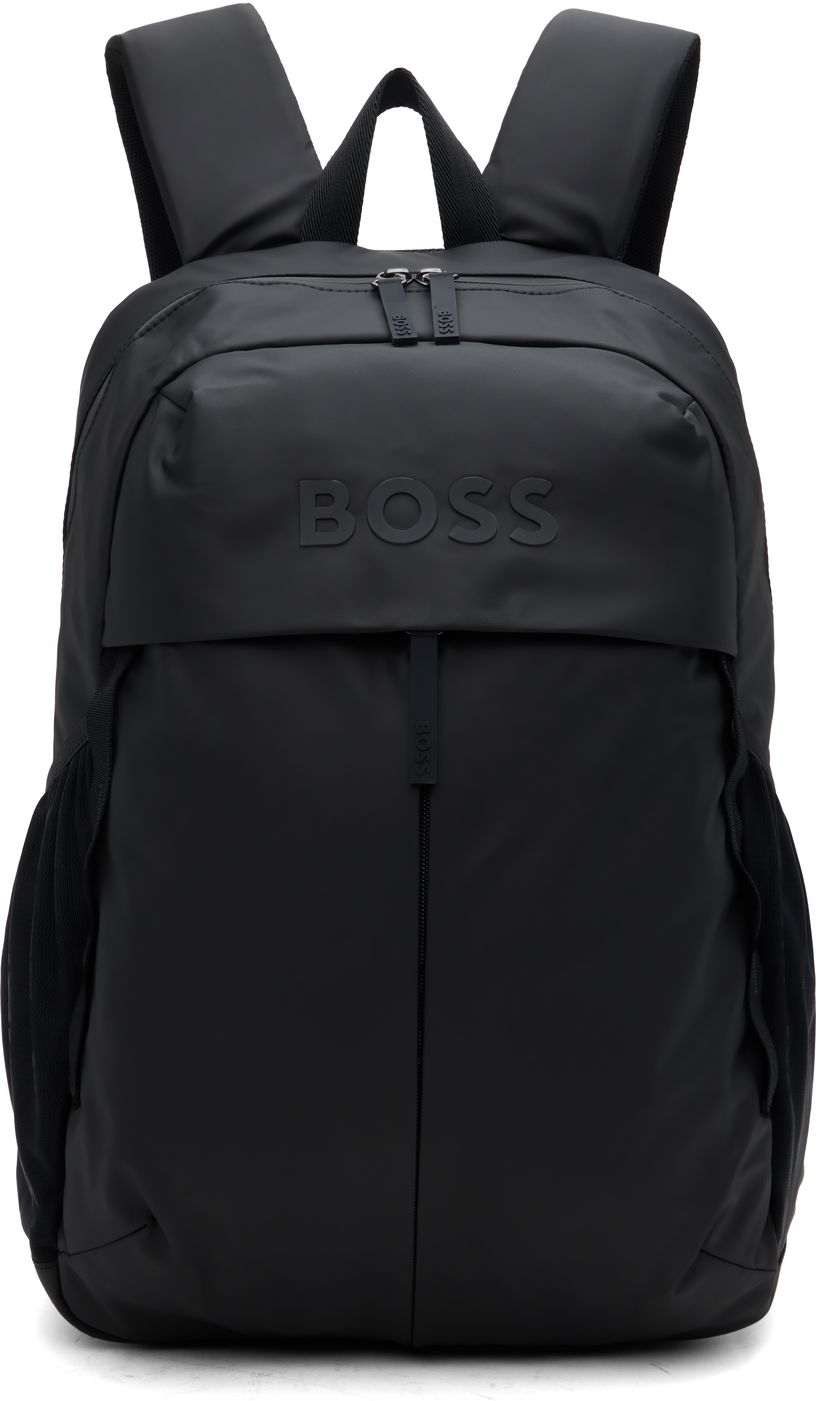 Nahrbtnik BOSS Faux-Leather Logo Backpack Črna | 50536286