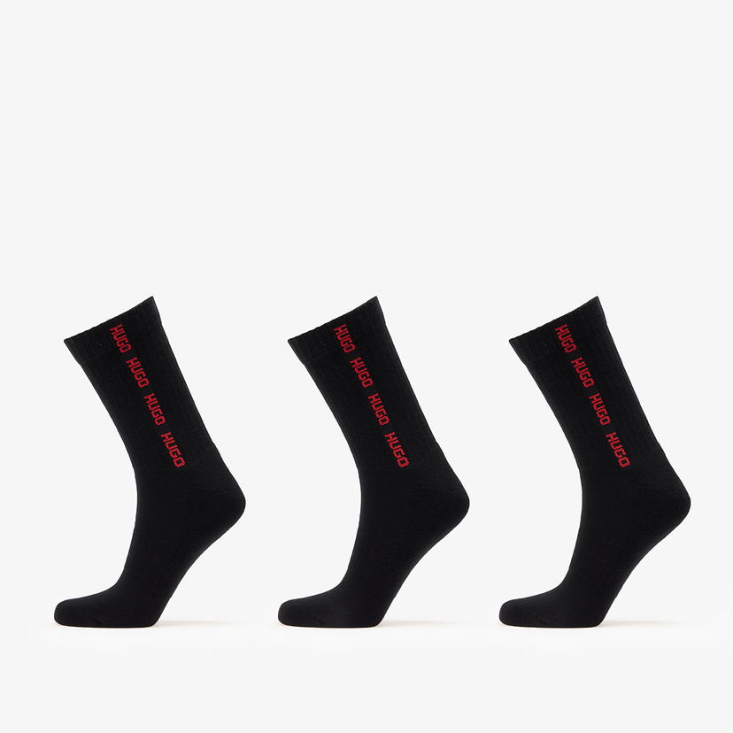 Spodnje perilo in nogavice BOSS Hugo 3-Pack Qs Rib Tape Md Black Črna | 50543076-001