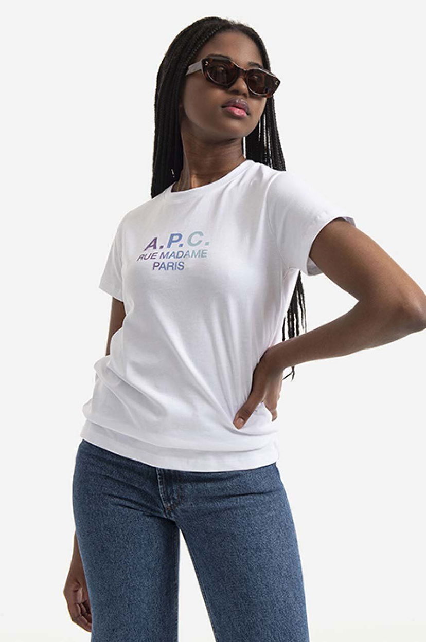 Majica A.P.C. T-Shirt Print Short sleeve Bela | COEAV.F26091