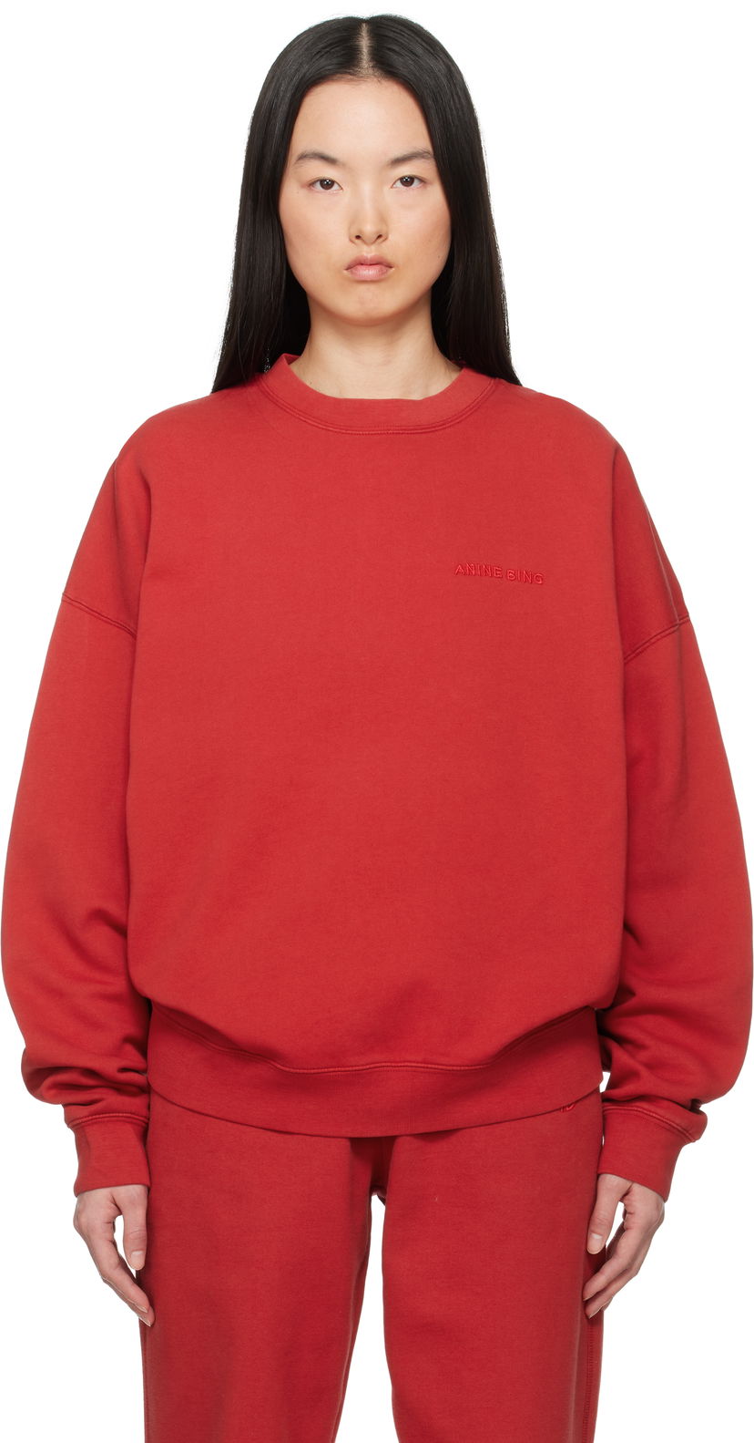 Pleteni pulover Anine Bing Anine Bing Miles Sweatshirt Rdeča | A-08-11159-RED13