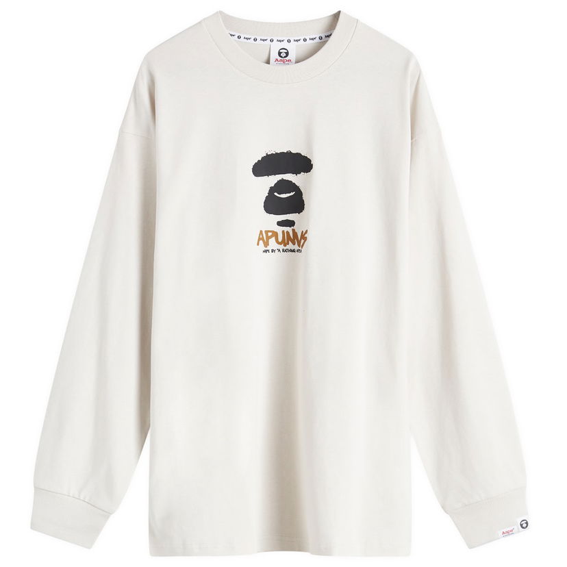 Majica AAPE by A Bathing Ape AAPE Graffiti Long Sleeve T-Shirt Bež | AAPLTM1560XXNGYR