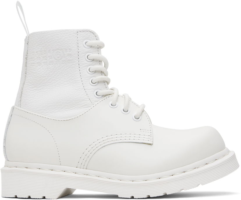 Superge in čevlji Maison Margiela MM6 Maison Margiela x Dr. Martens Edition 1460 Twist Boots Bela | S66WU0128 P7006