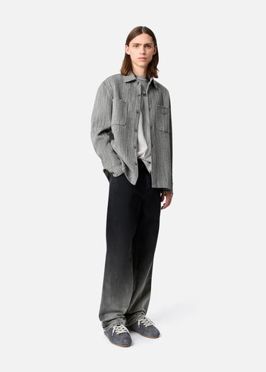 Srajce AXEL ARIGATO Aidan Striped Button-Down Shirt Siva | A3308001, 4