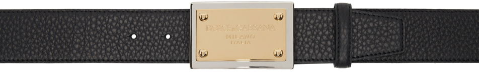 Pasovi Dolce & Gabbana Black Grainy Belt Črna | BC4676AY987, 0