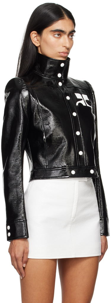 Jakna Courrèges Reedition Cropped Faux Leather Jacket Bež | PERCBL005VY0014, 4