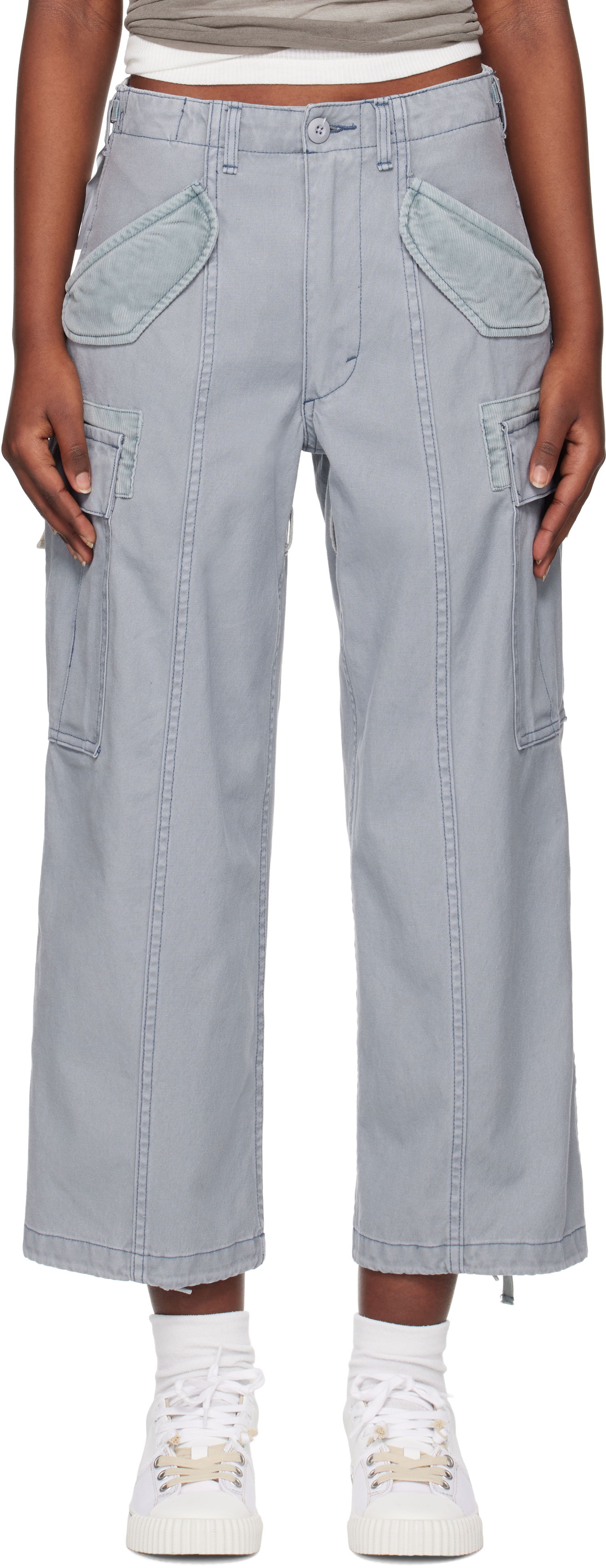 Cargo hlače R13 R13 Cropped Cargo Pants Siva | R13WD320-D279A, 0