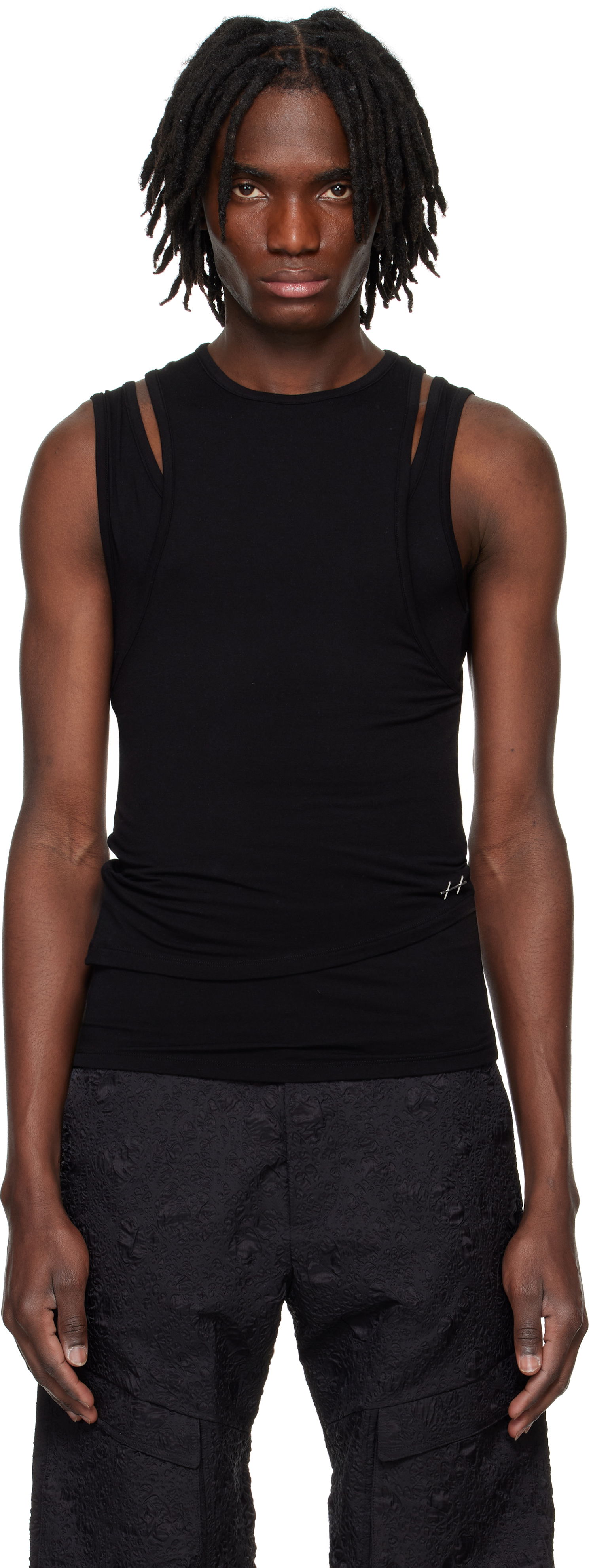 Majica brez rokavov HELIOT EMIL Heliot Emil Eudaimonia Double Layered Tank Top Črna | PRESS25_M_09_130_BLK01, 0
