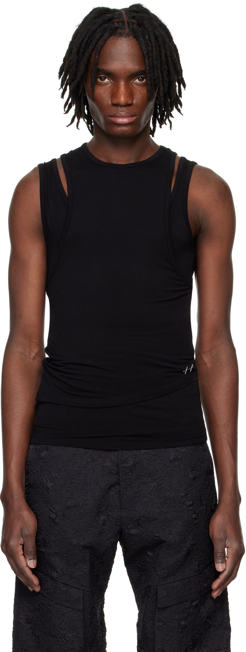 Majica brez rokavov HELIOT EMIL Heliot Emil Eudaimonia Double Layered Tank Top Črna | PRESS25_M_09_130_BLK01