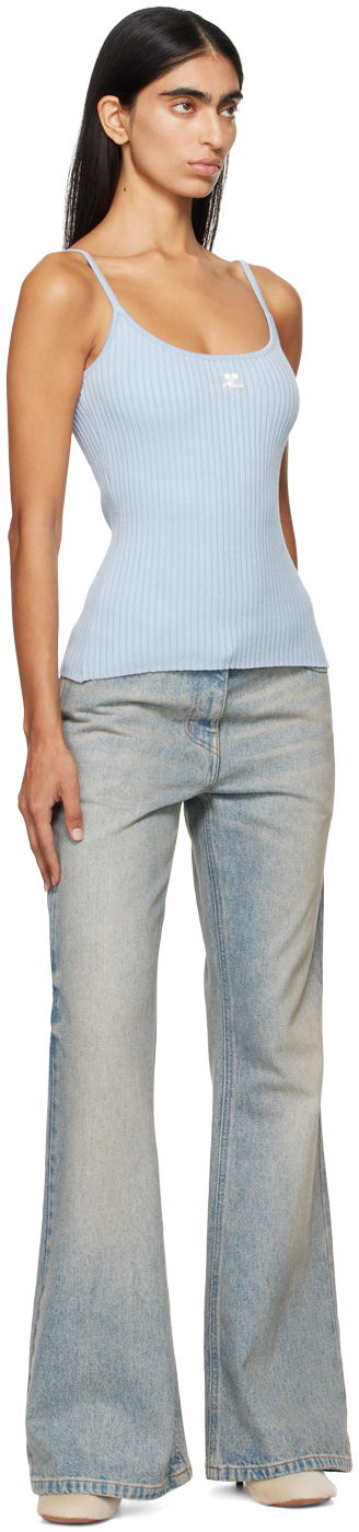 Majica brez rokavov Courrèges Rib Knit Camisole Modra | PERMDE012FI0001, 3