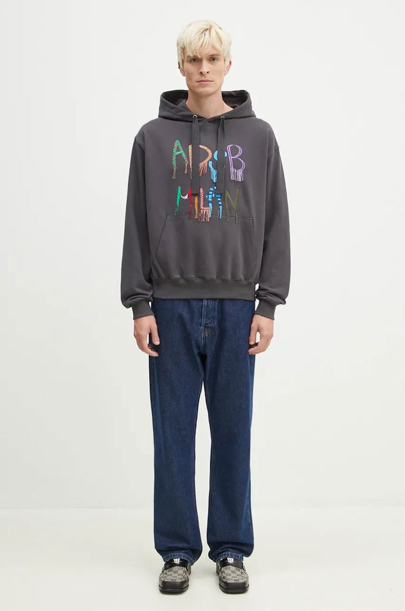 Pulover Andersson Bell Embroidery Hoodie Siva | atb1148u