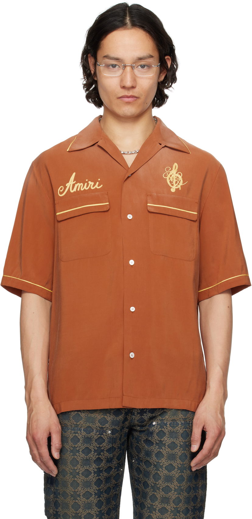 Srajce AMIRI Amiri 'Saturday Night' Camp Shirt Oranžna | AMSTCA1118
