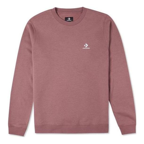 Pleteni pulover Converse Embroidered Star Chevron Brushed Fleece Sweatshirt Roza | 10024510-A05