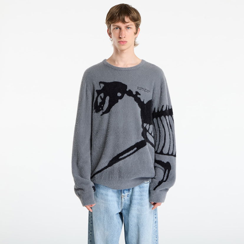 Pleteni pulover RIPNDIP RIPNDIP Fossil Mohair Knit Sweater Siva | RNDFALL25102