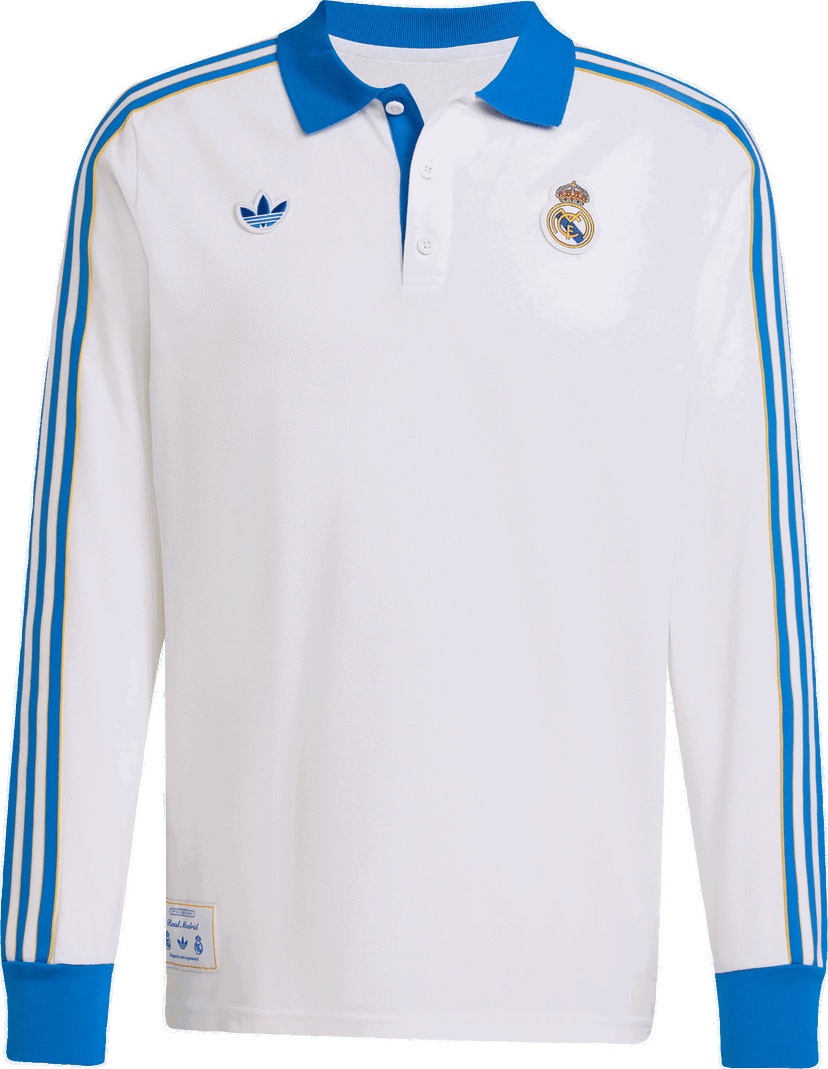 Polo majica adidas Originals adidas Originals Real Madrid Icon Long Sleeve Polo Shirt Bela | jn3065