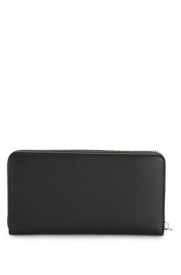 Denarnica BOSS HUGO Ziparound Faux Leather Wallet with Stacked Logo Črna | 50547912, 1