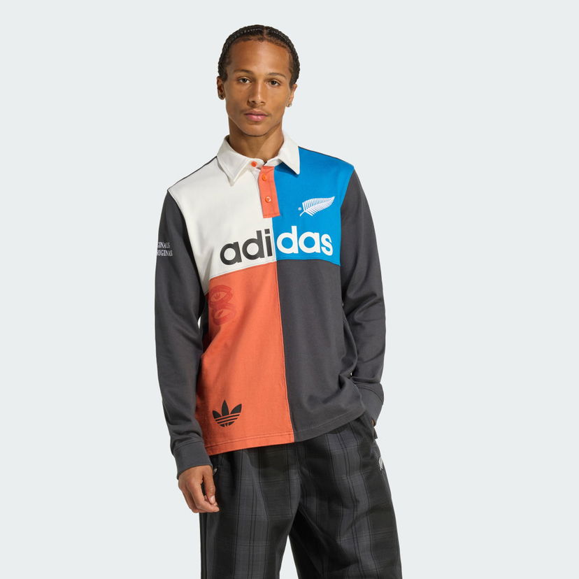 Polo majica adidas Performance ORIGINALS & ALL BLACKS HERITAGE RUGBY Long-Sleeve Polo Shirt Večbarvna | KG4638