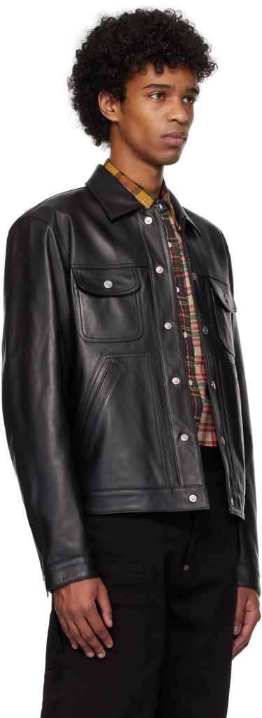 Jakna DSQUARED2 Dsquared2 Boxy Jean Leather Jacket Črna | S74AM1571_SY1491, 1