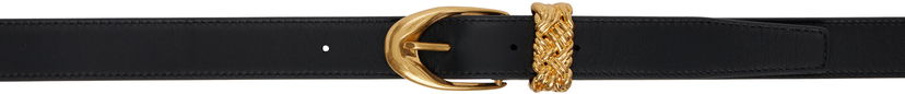 Pasovi Bottega Veneta Bottega Veneta Intreccio Loop Leather Belt Črna | 805113 VALKO
