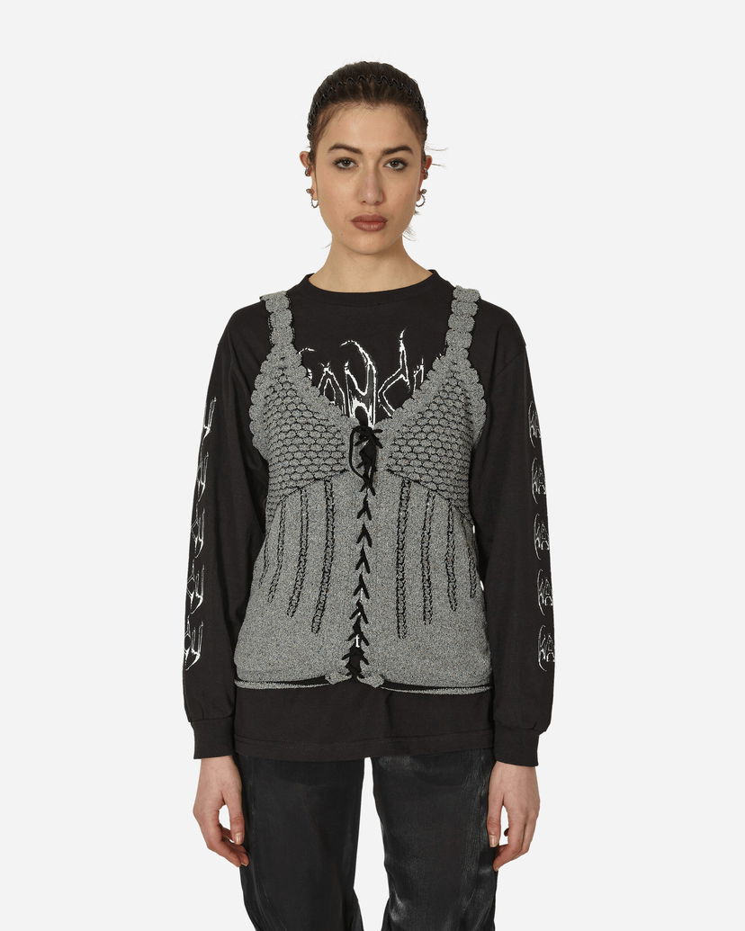 Pleteni pulover KIKO KOSTADINOV Urd Single Vest Midnight Black Siva | KKWSS24KN01-76 001