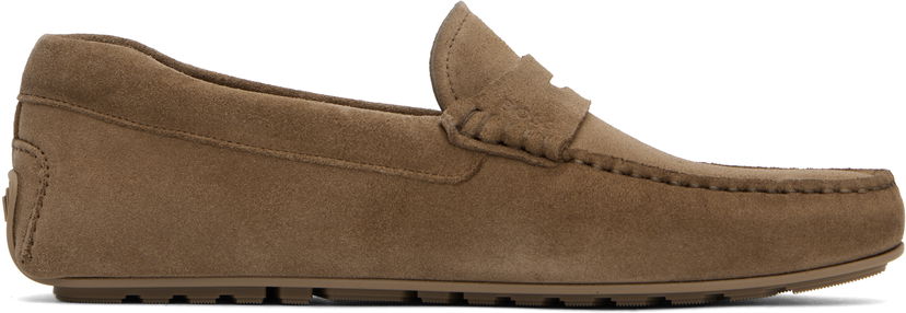 Superge in čevlji BOSS BOSS Suede Loafers Rjava | 50541750